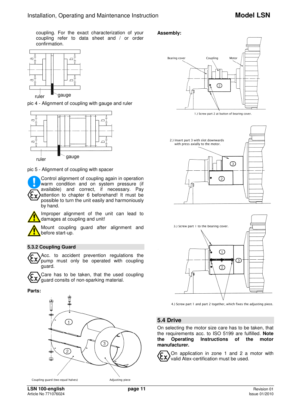 Model lsn, 4 drive | Xylem LSNIH User Manual | Page 13 / 22