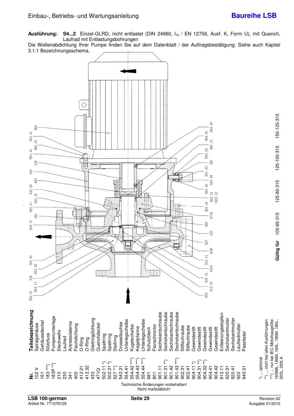 Baureihe lsb, Einbau-, betriebs- und wartungsanleitung | Xylem LSB User Manual | Page 33 / 108