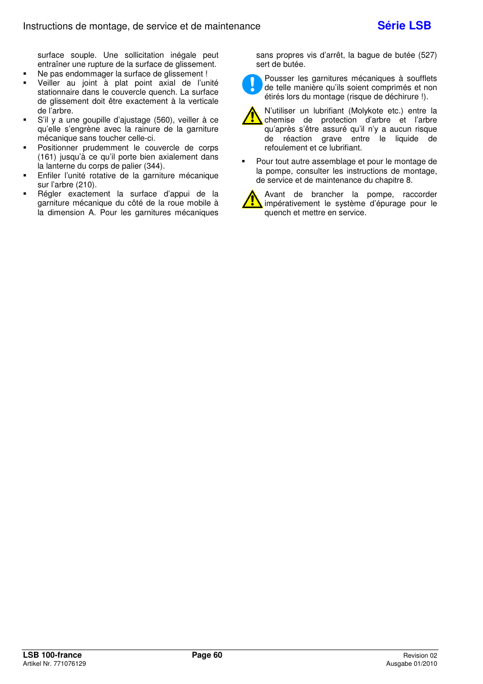Série lsb | Xylem LSB User Manual | Page 64 / 108