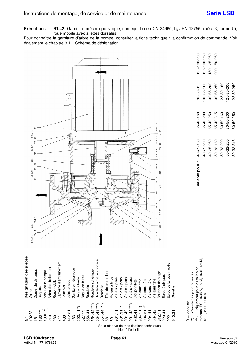 Série lsb | Xylem LSB User Manual | Page 65 / 108
