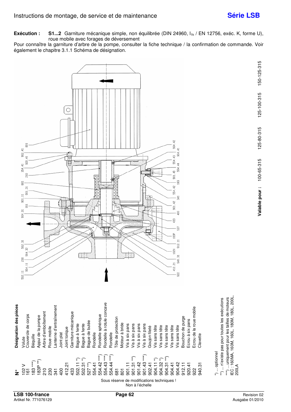 Série lsb | Xylem LSB User Manual | Page 66 / 108