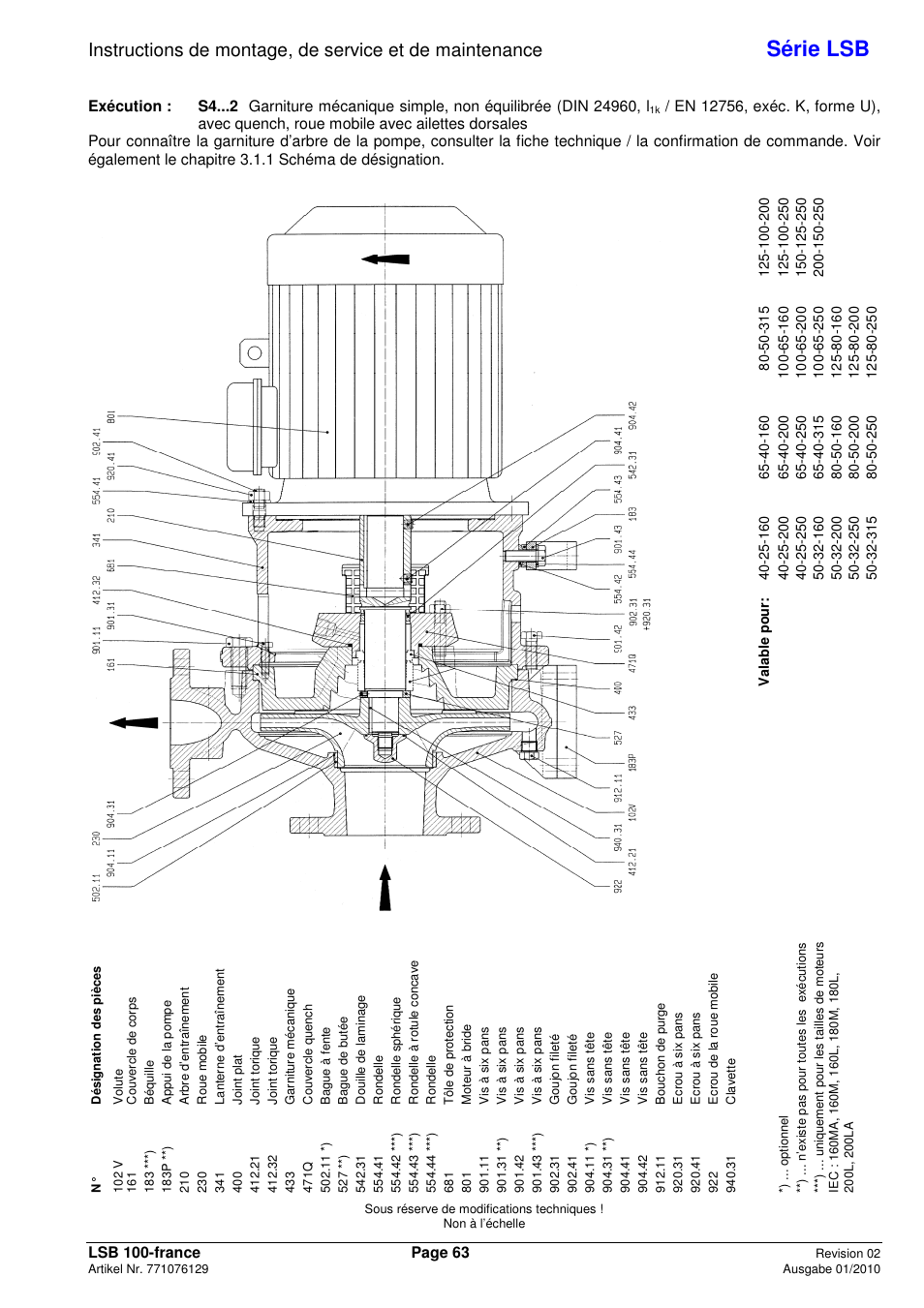 Série lsb | Xylem LSB User Manual | Page 67 / 108