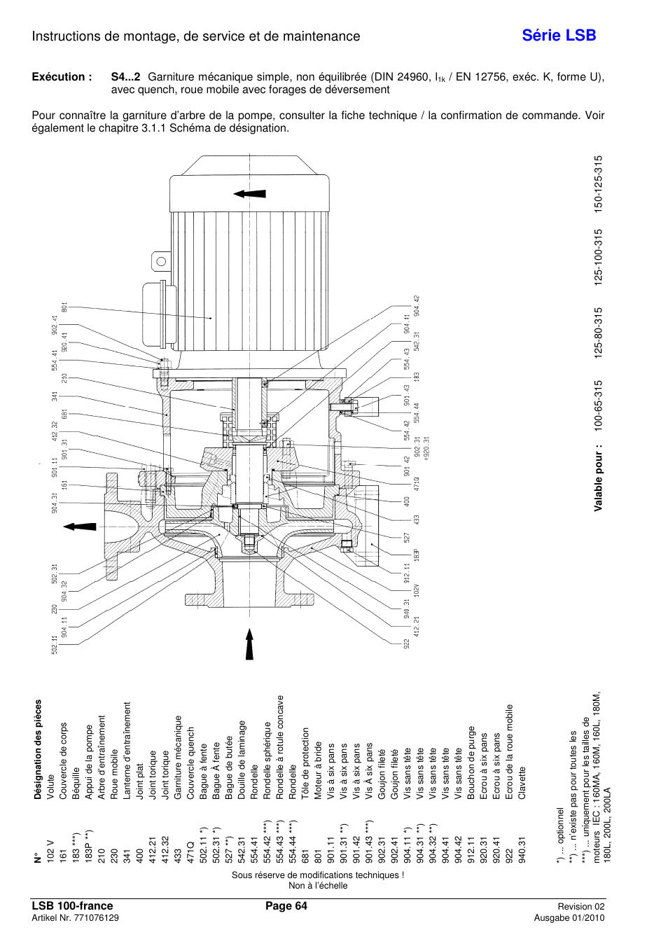 Série lsb | Xylem LSB User Manual | Page 68 / 108