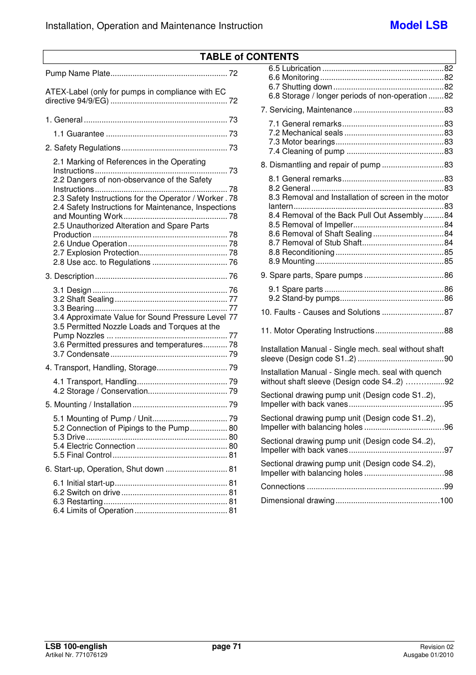 Xylem LSB User Manual | Page 75 / 108
