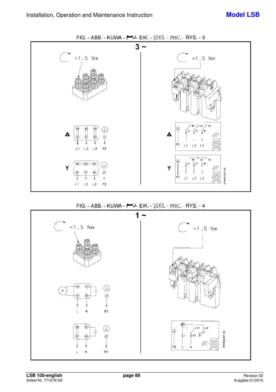 Model lsb | Xylem LSB User Manual | Page 93 / 108