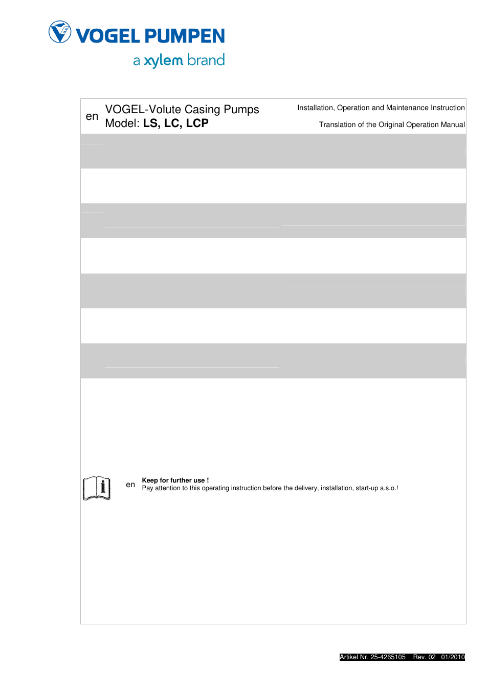 Xylem LCP User Manual | 23 pages