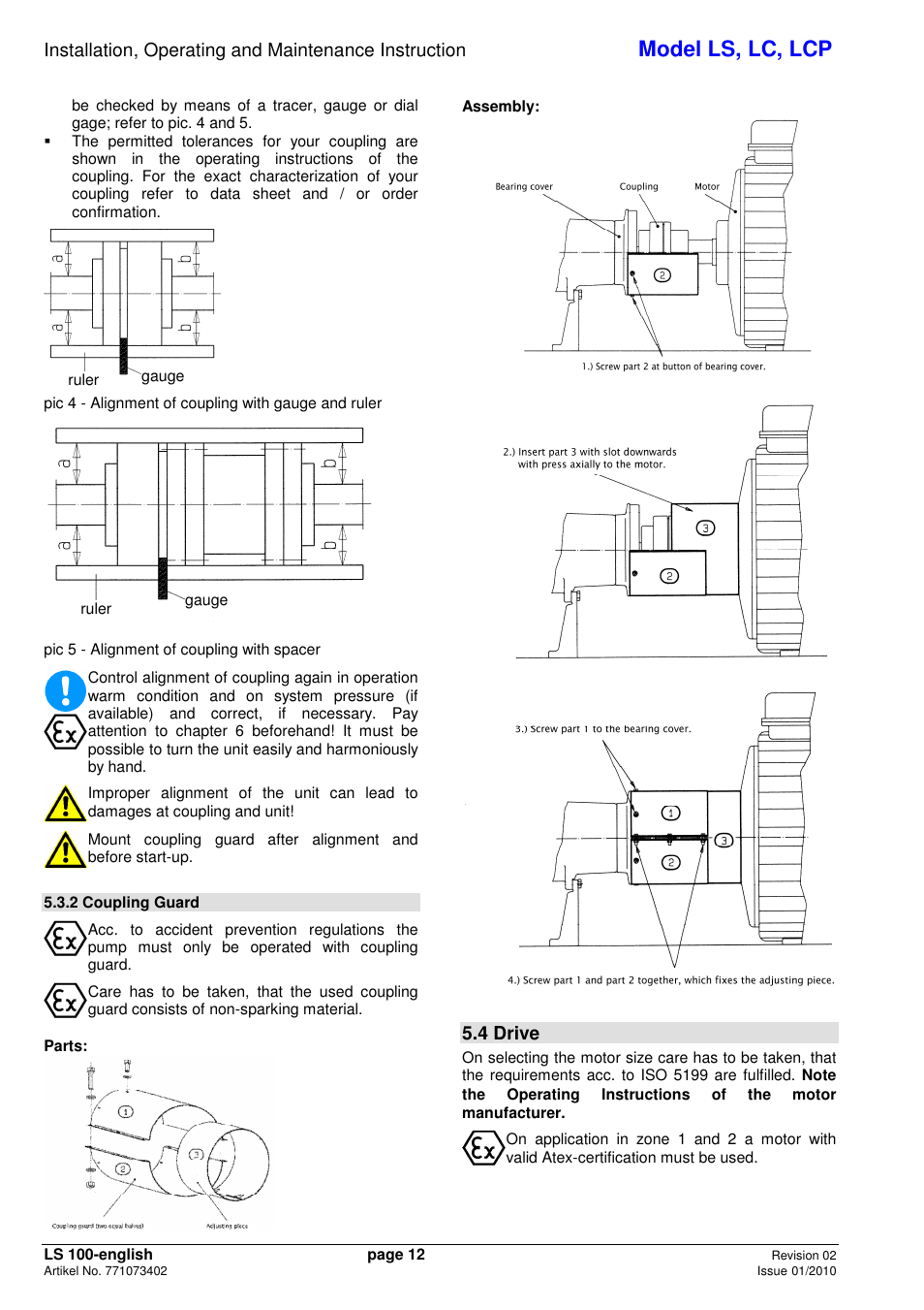 Model ls, lc, lcp, 4 drive | Xylem LCP User Manual | Page 14 / 23