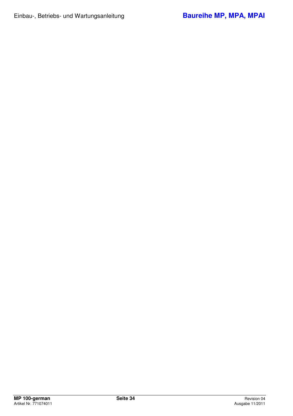 Baureihe mp, mpa, mpai, Einbau-, betriebs- und wartungsanleitung | Xylem MPAI User Manual | Page 38 / 135