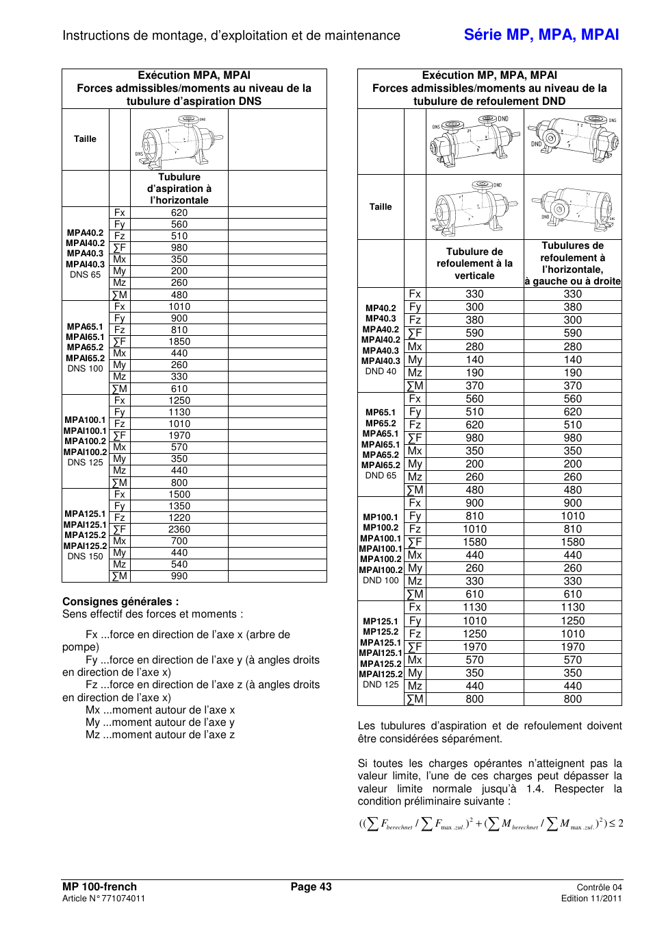 Série mp, mpa, mpai | Xylem MPAI User Manual | Page 47 / 135
