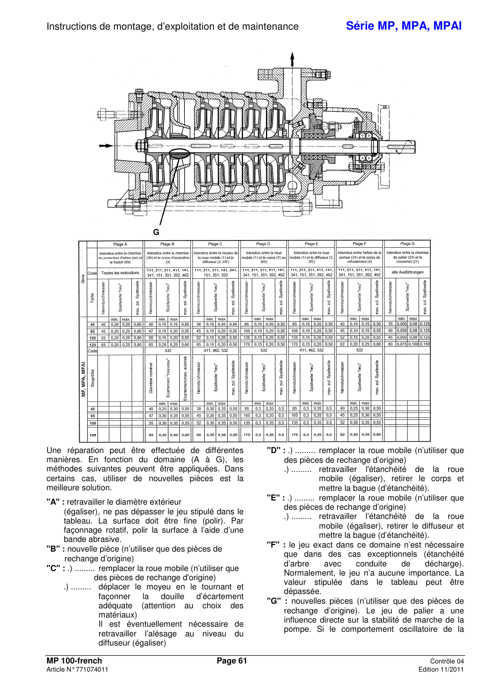 Série mp, mpa, mpai | Xylem MPAI User Manual | Page 65 / 135