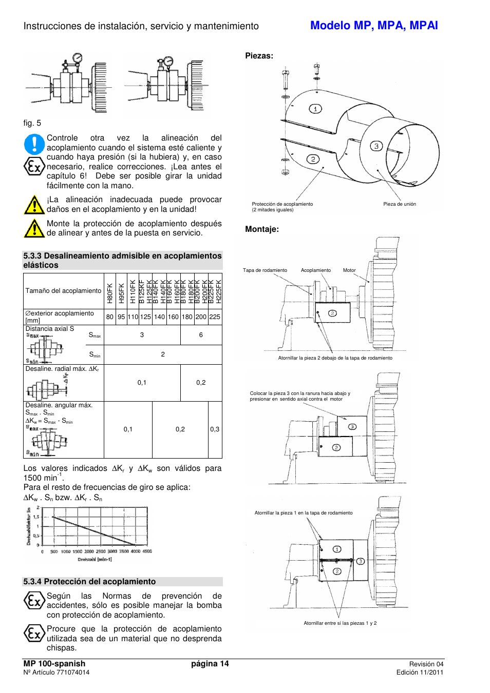 Modelo mp, mpa, mpai | Xylem MPAI User Manual | Page 16 / 67