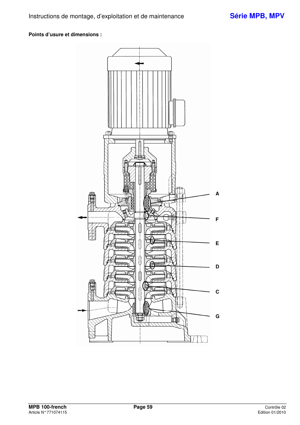 Série mpb, mpv | Xylem MPV User Manual | Page 63 / 122