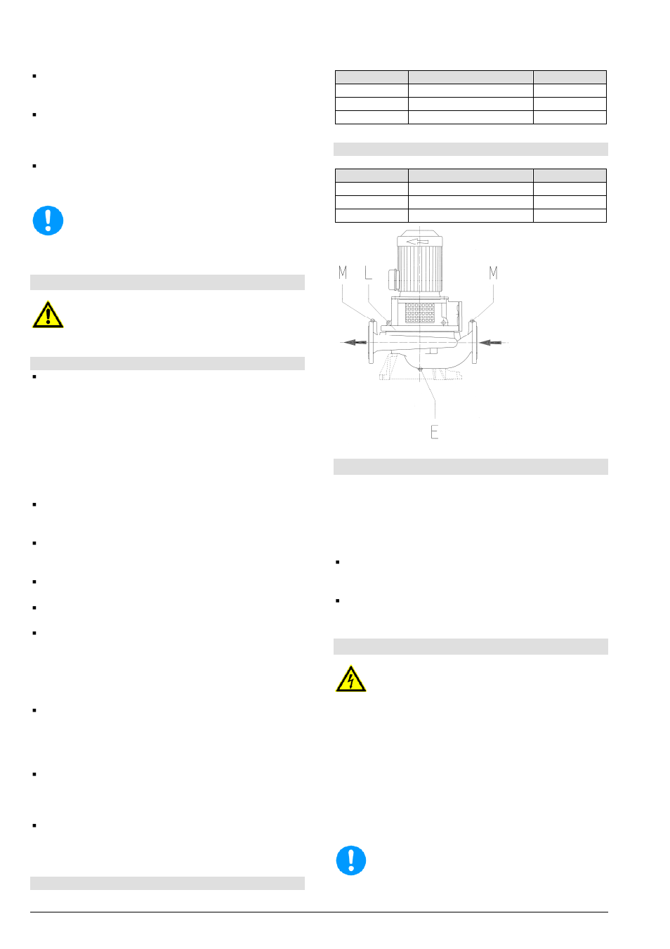 Model lr, lmr, lrz, lmz, 2 connection of piping to the pump, 3 drive | 4 electric connection | Xylem LMZ User Manual | Page 50 / 68