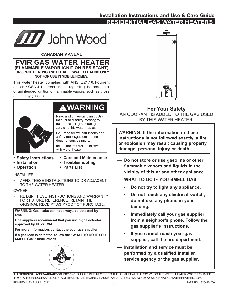 John Wood Atmospheric Gas (Standard) User Manual | 40 pages