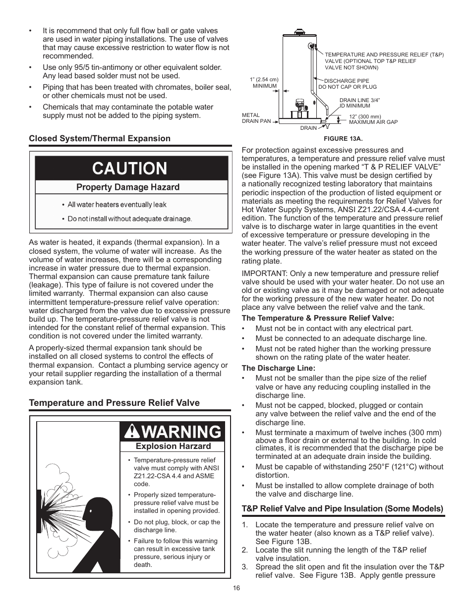 Temperature and pressure relief valve | John Wood Atmospheric Gas (Standard) User Manual | Page 16 / 40