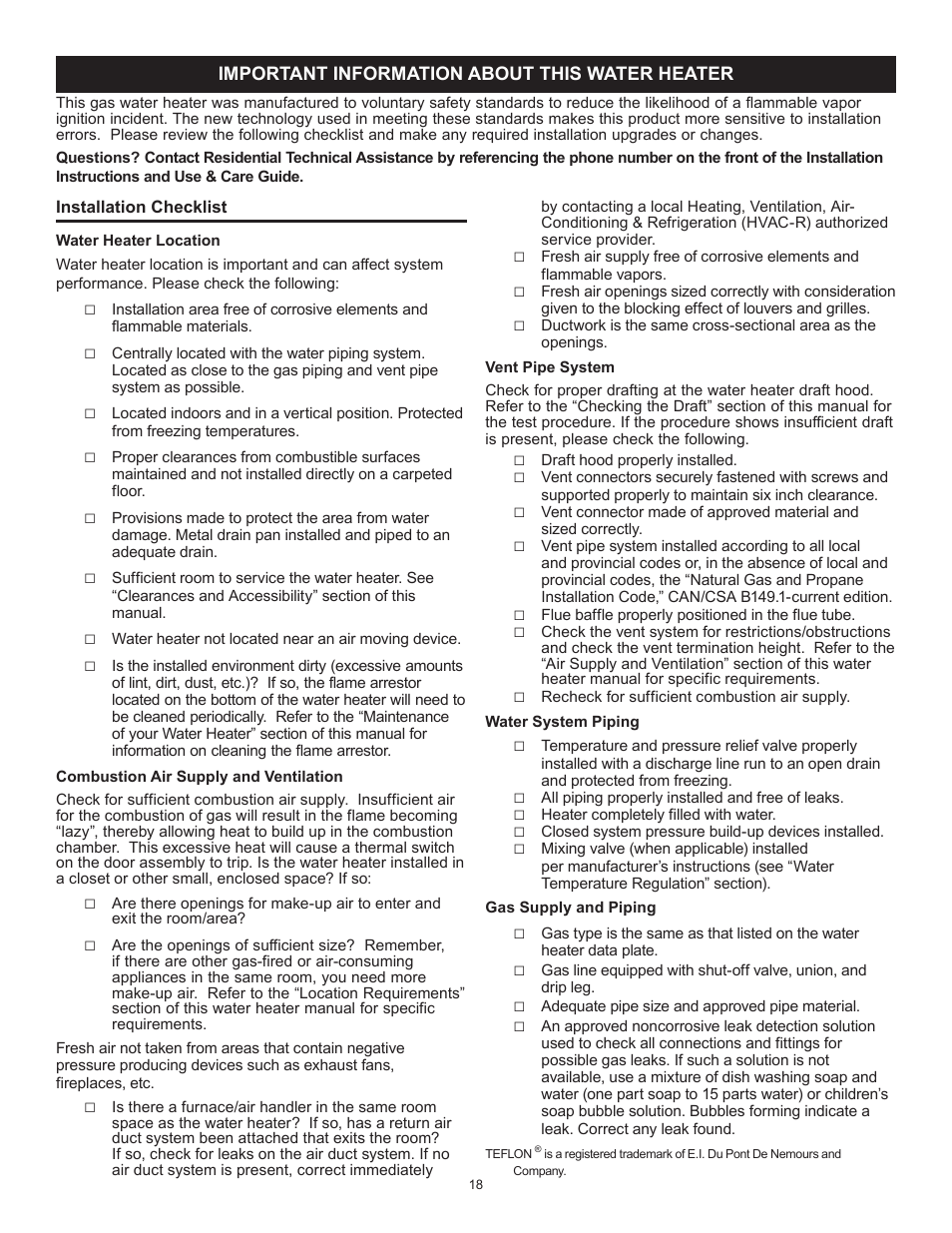 John Wood Atmospheric Gas (Standard) User Manual | Page 18 / 40