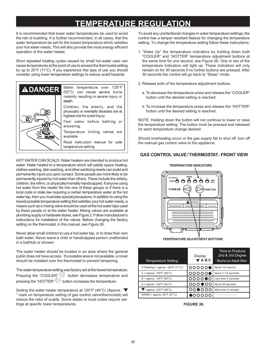 Temperature regulation | John Wood Envirosense Power Vent User Manual | Page 26 / 36