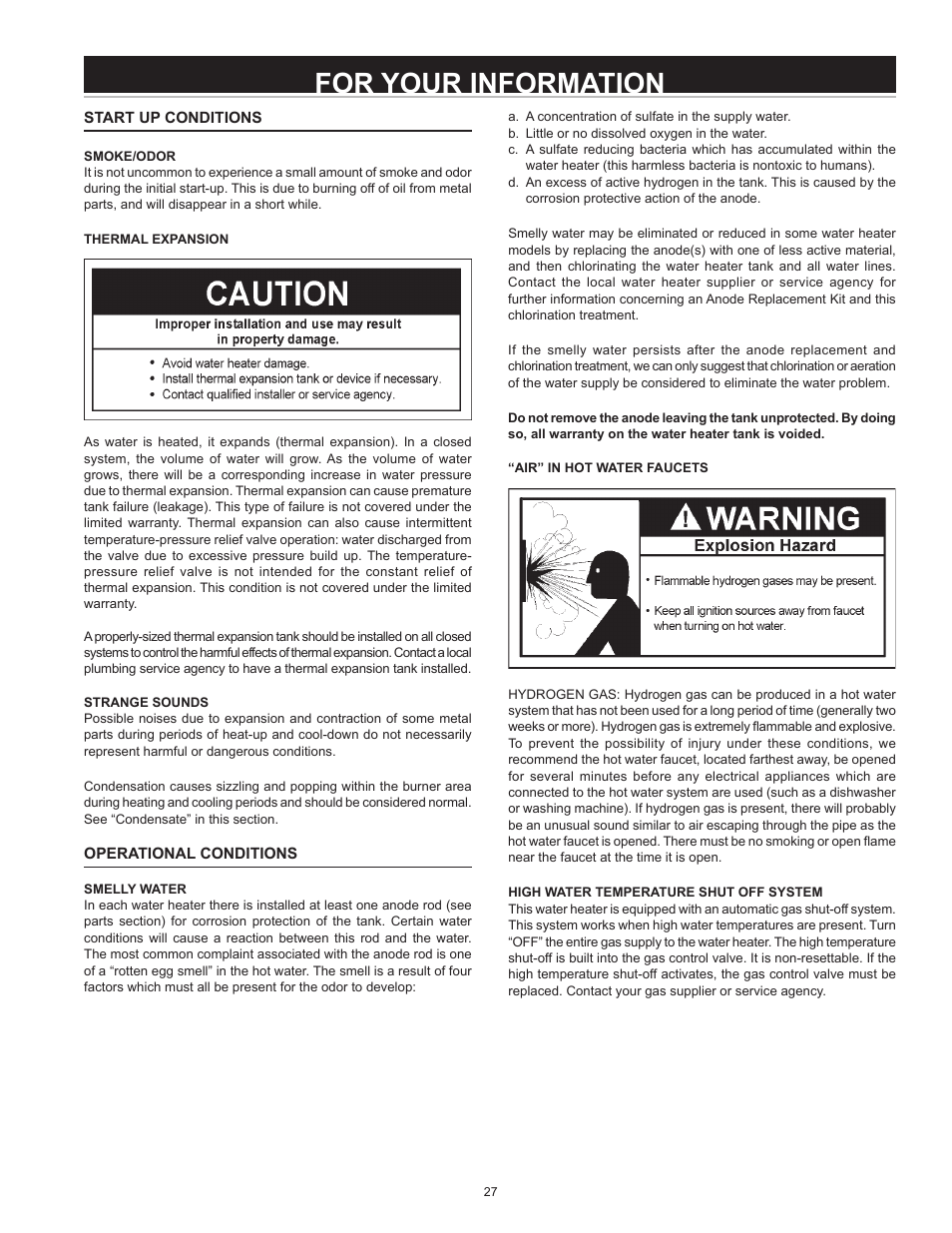 For your information | John Wood Envirosense Power Vent User Manual | Page 27 / 36