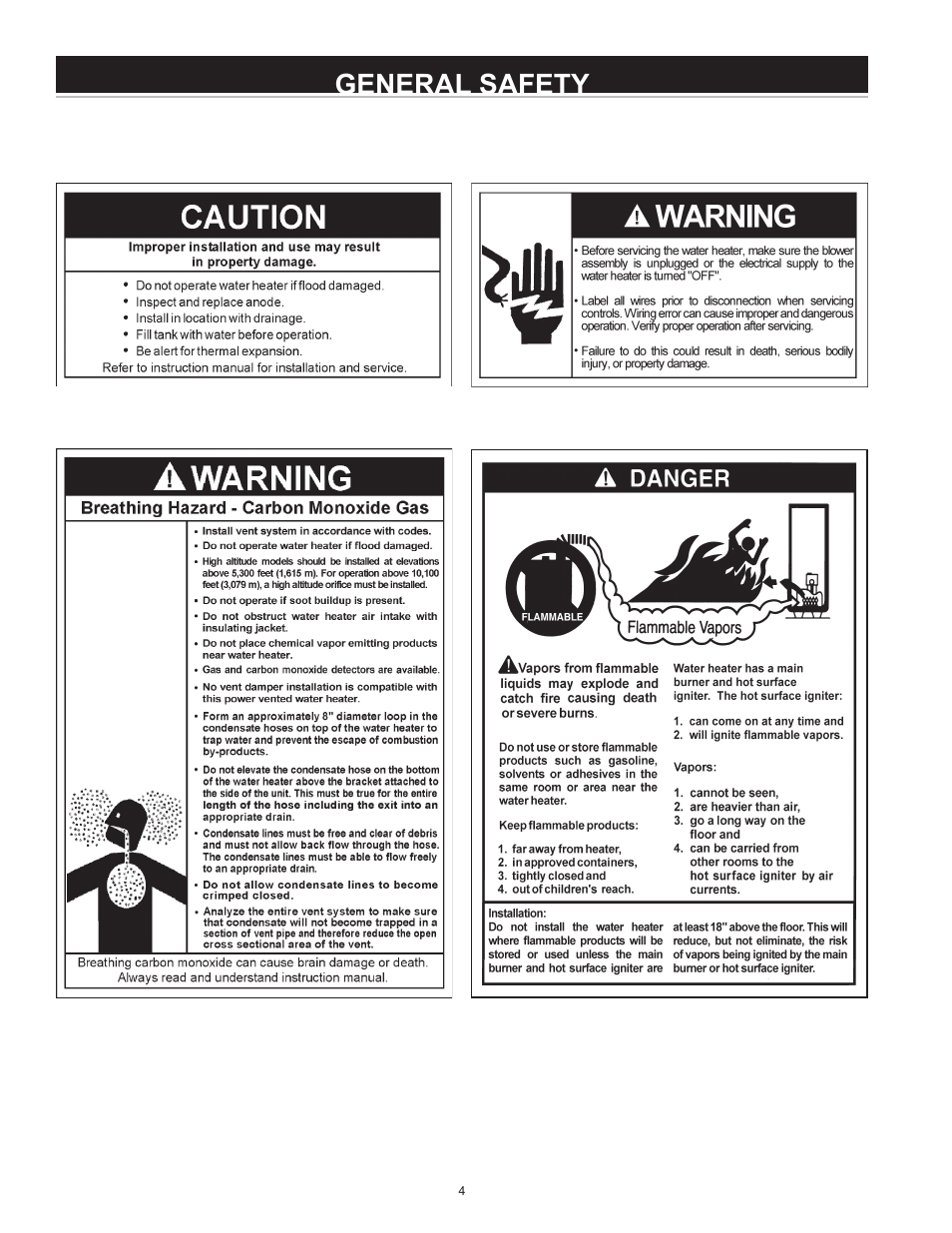 General safety | John Wood Envirosense Power Vent User Manual | Page 4 / 36