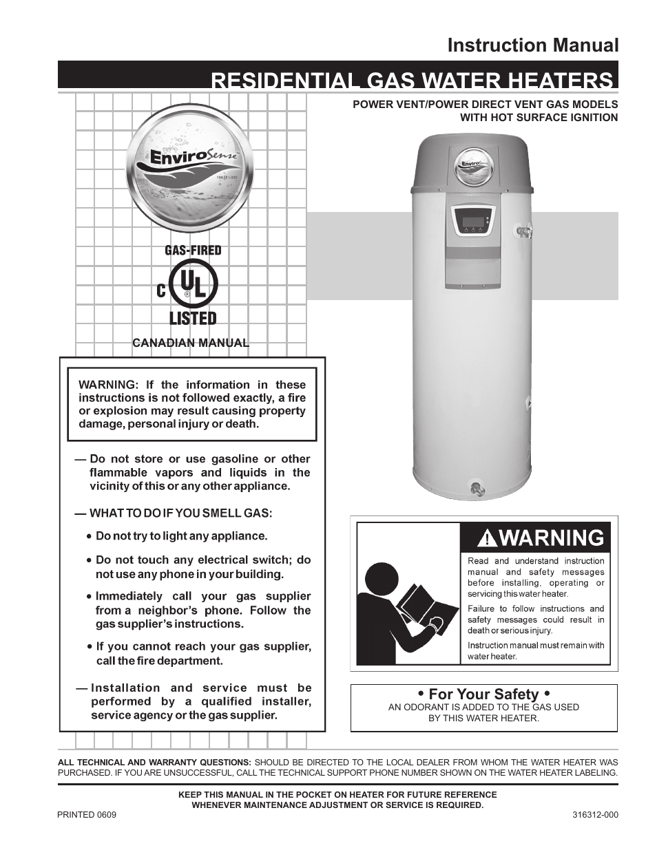 John Wood Envirosense Power Direct Vent (prior to May 2010) User Manual | 42 pages