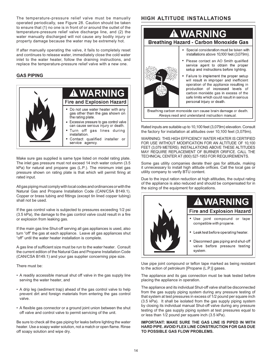 High altitude installations | John Wood Envirosense Power Direct Vent (prior to May 2010) User Manual | Page 14 / 42