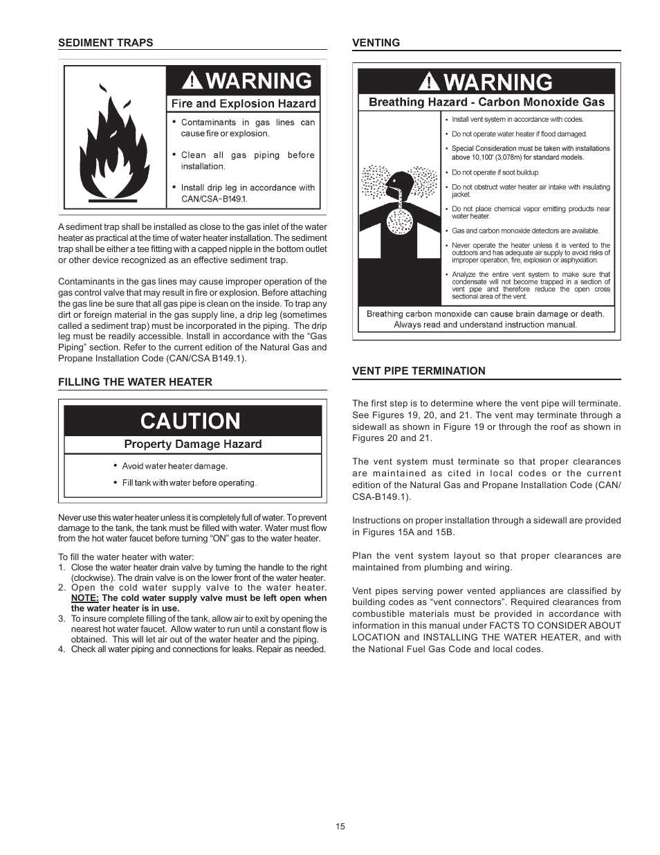 John Wood Envirosense Power Direct Vent (prior to May 2010) User Manual | Page 15 / 42