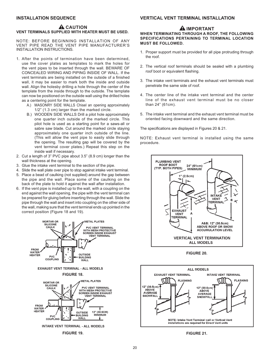 John Wood Envirosense Power Direct Vent (prior to May 2010) User Manual | Page 20 / 42