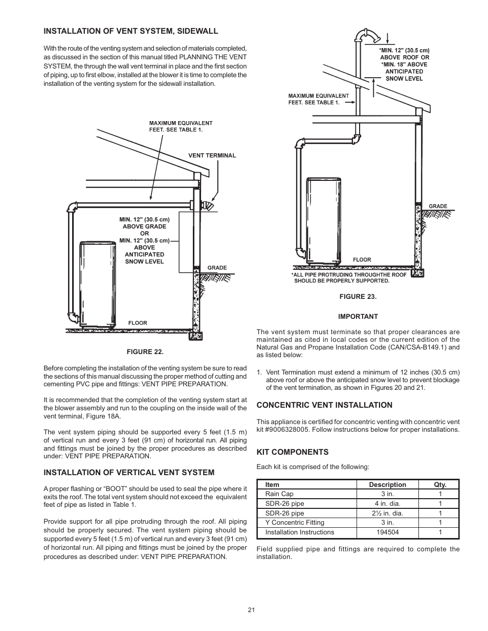 John Wood Envirosense Power Direct Vent (prior to May 2010) User Manual | Page 21 / 42