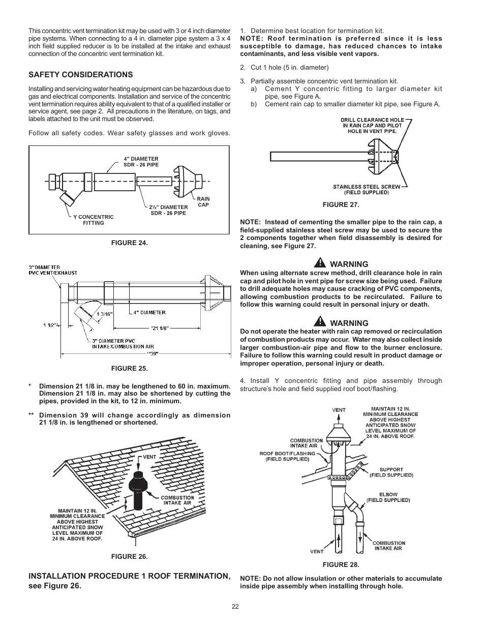 John Wood Envirosense Power Direct Vent (prior to May 2010) User Manual | Page 22 / 42