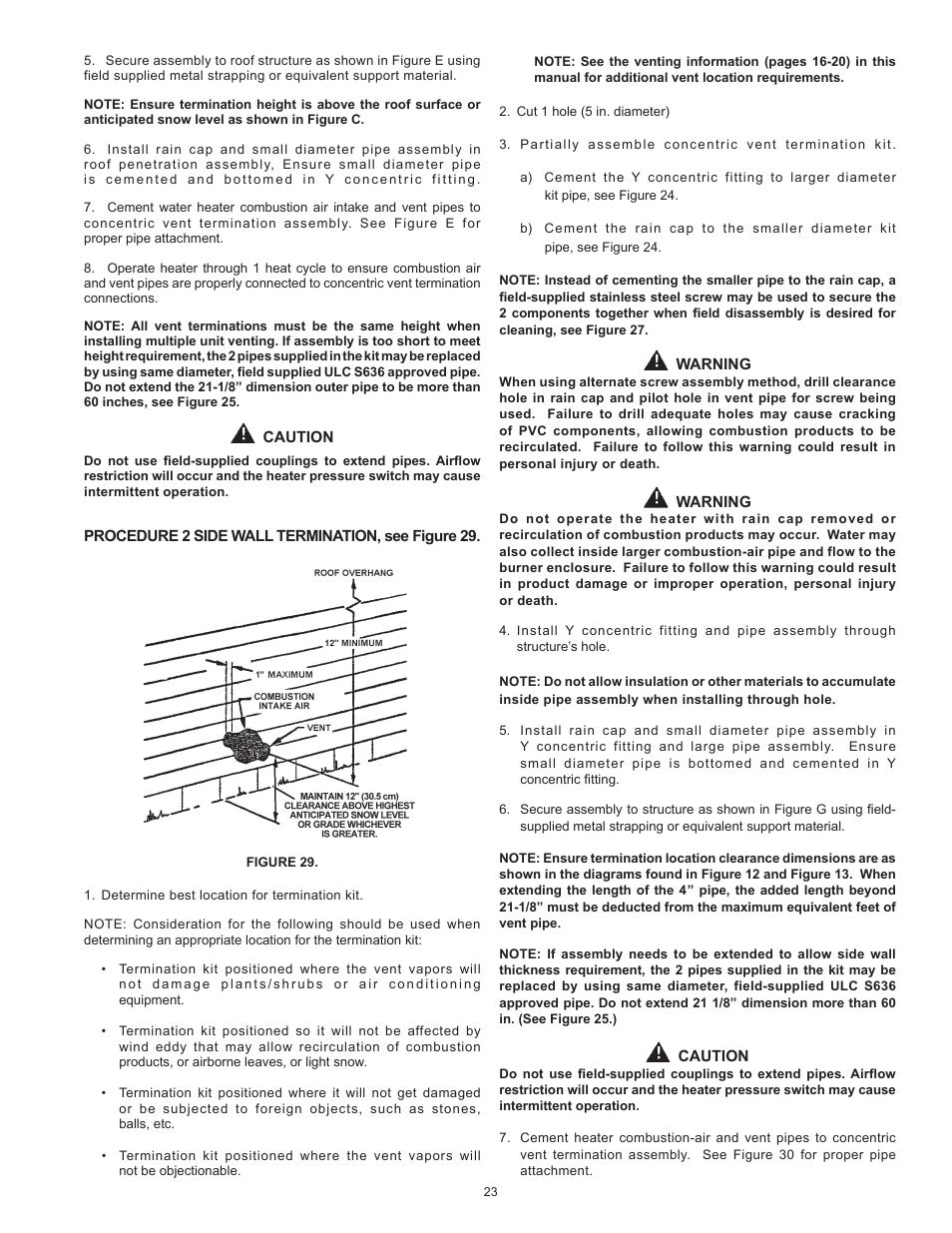 John Wood Envirosense Power Direct Vent (prior to May 2010) User Manual | Page 23 / 42