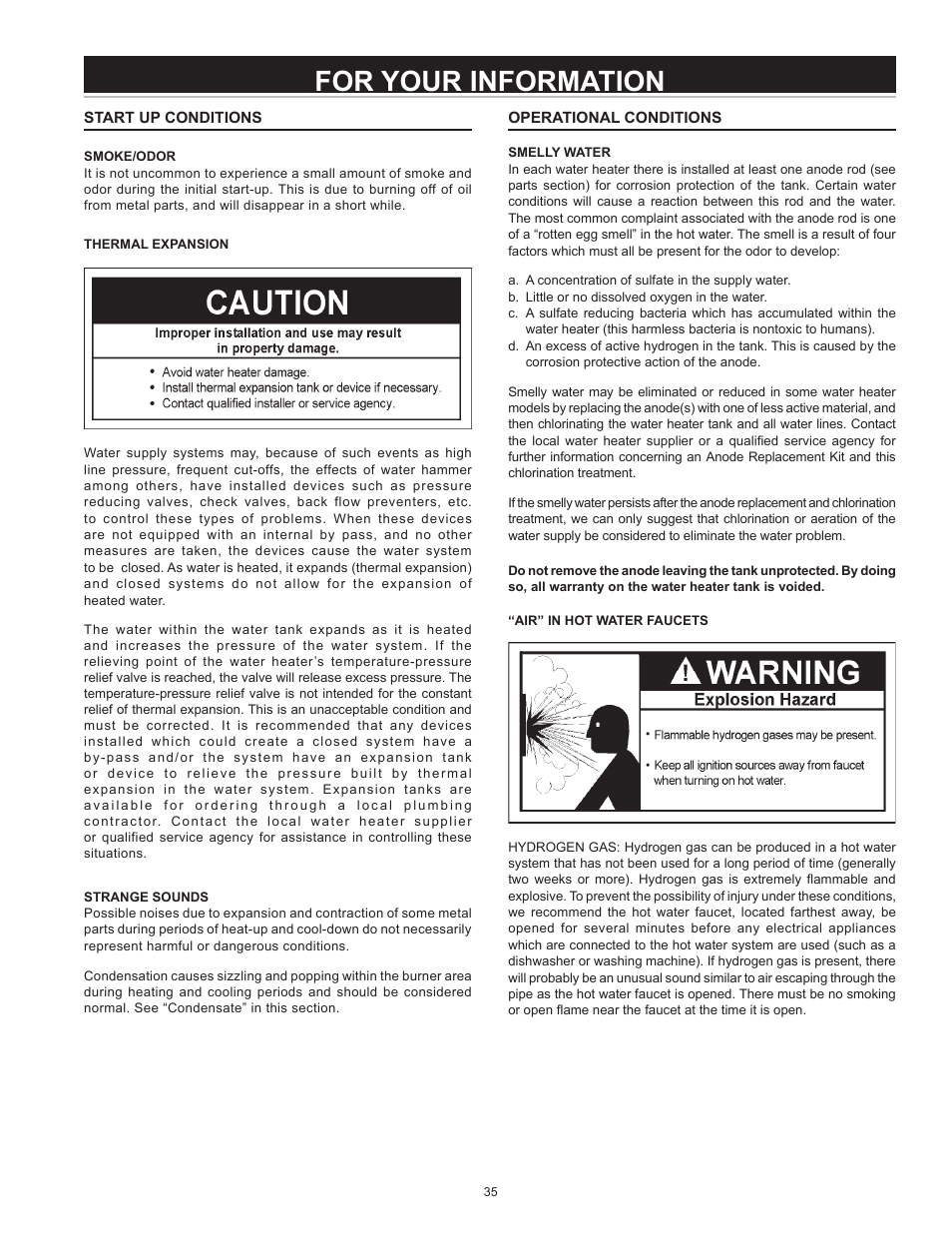 For your information | John Wood Envirosense Power Direct Vent (prior to May 2010) User Manual | Page 35 / 42