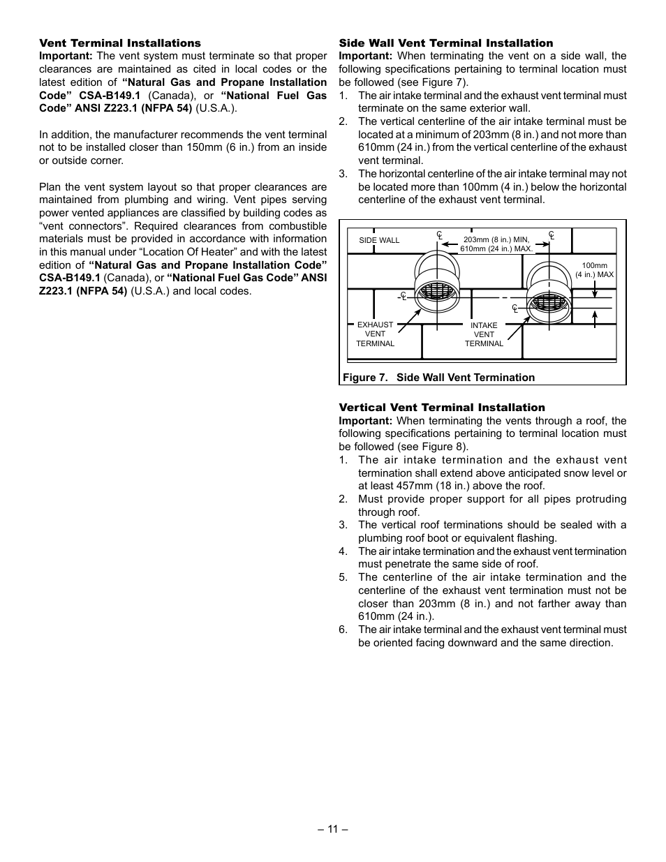 John Wood Power Direct Vent (ENERGY STAR) User Manual | Page 11 / 34