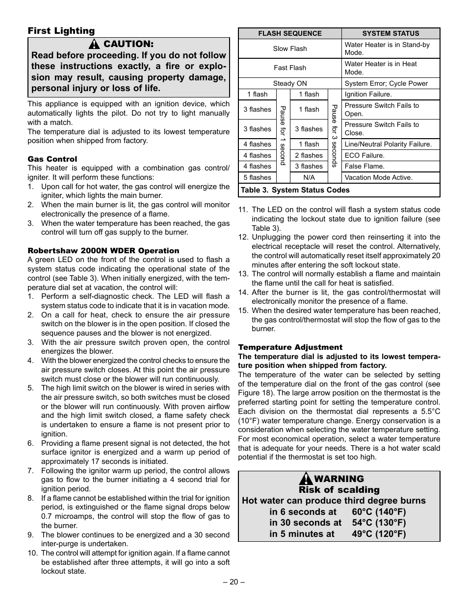 John Wood Power Direct Vent (ENERGY STAR) User Manual | Page 20 / 34