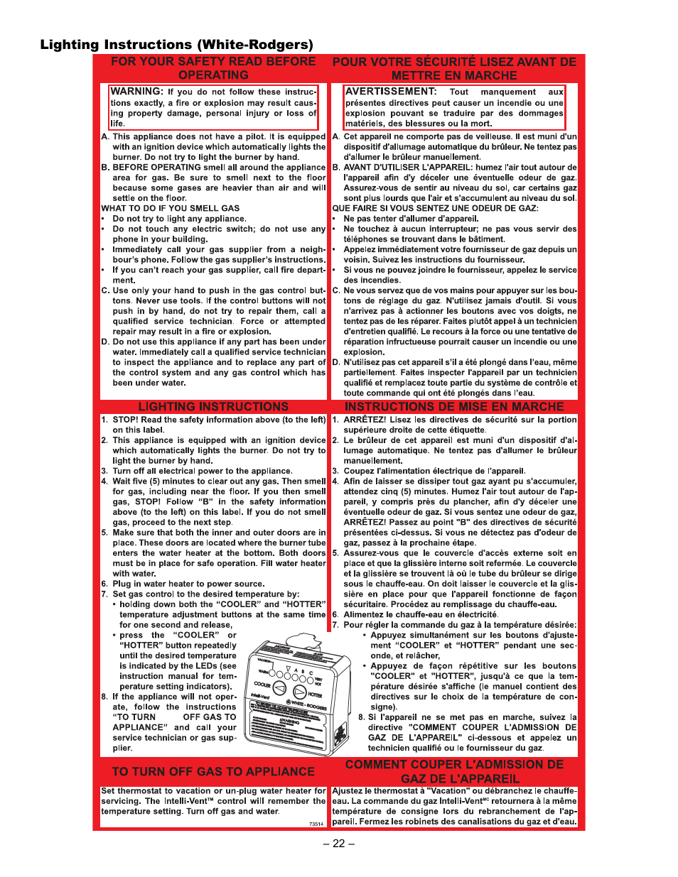 John Wood Power Direct Vent (ENERGY STAR) User Manual | Page 22 / 34