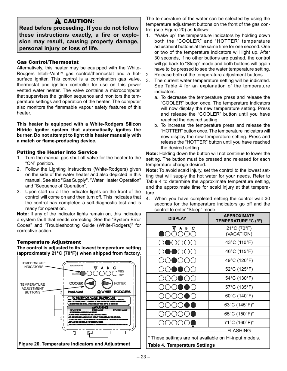 John Wood Power Direct Vent (ENERGY STAR) User Manual | Page 23 / 34