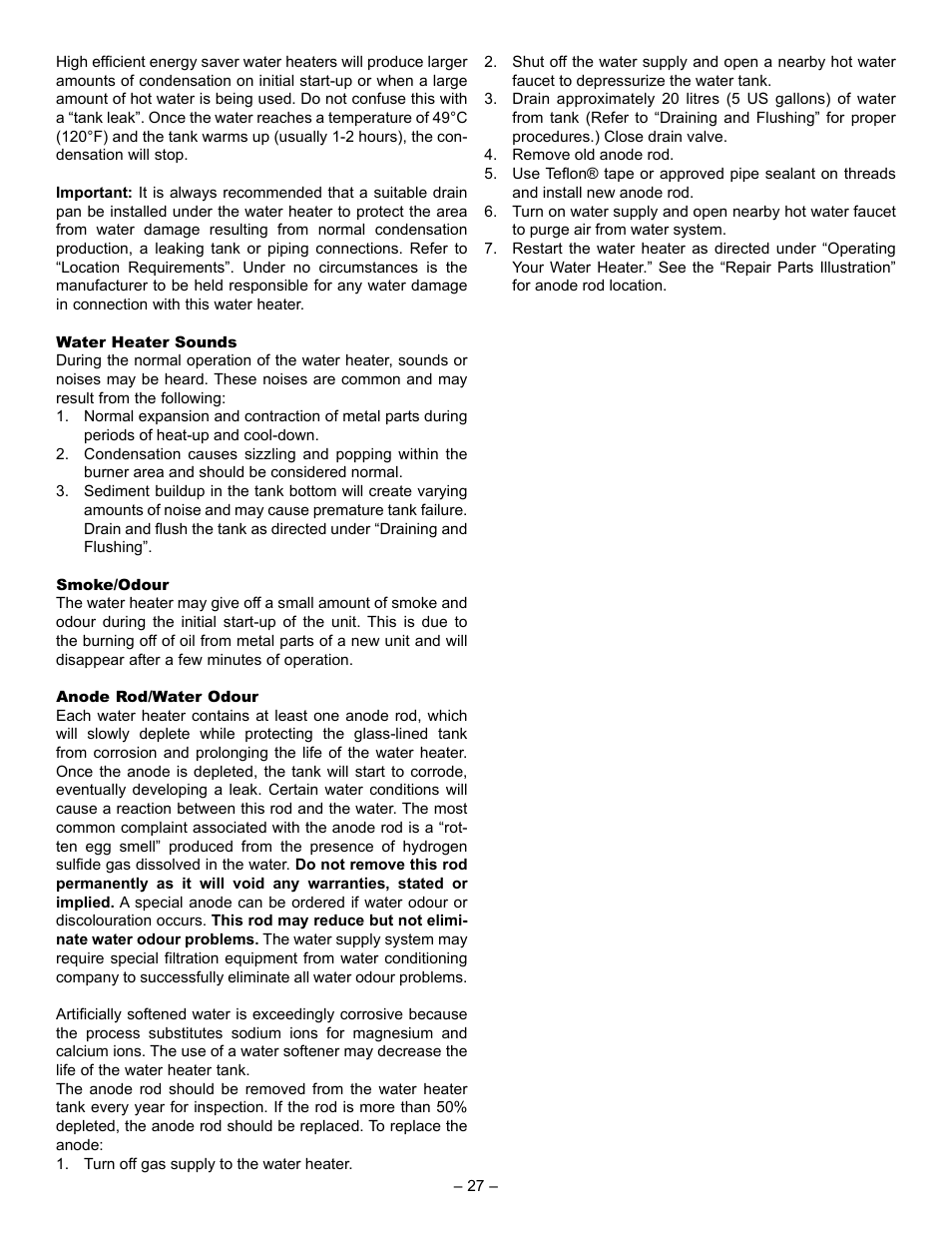 John Wood Power Direct Vent (ENERGY STAR) User Manual | Page 27 / 34