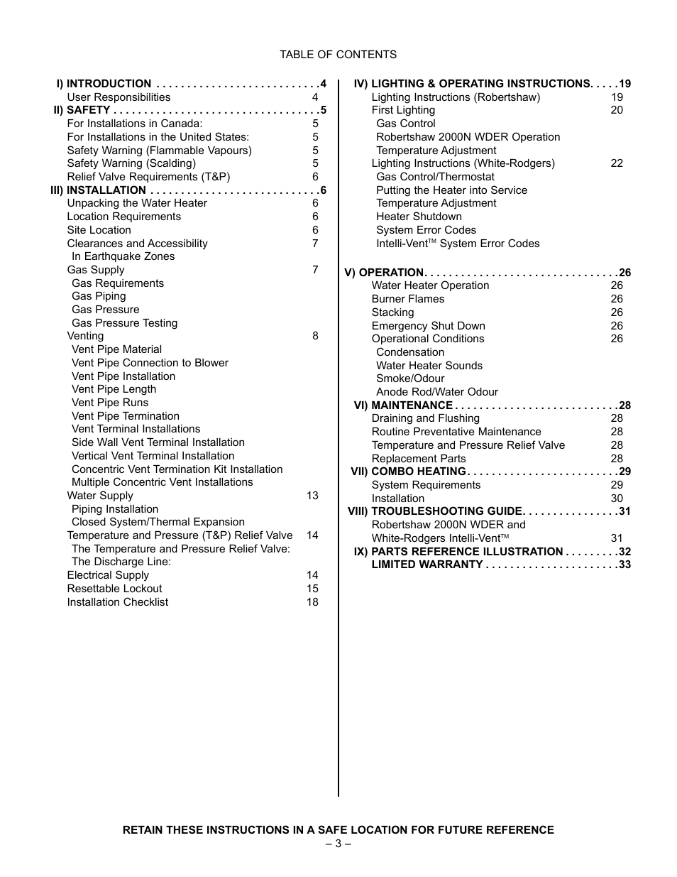 John Wood Power Direct Vent (ENERGY STAR) User Manual | Page 3 / 34