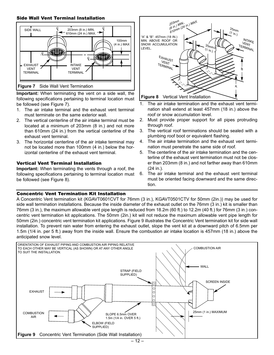 John Wood Power Direct Vent (Non-ENERGY STAR qualified models) User Manual | Page 12 / 34