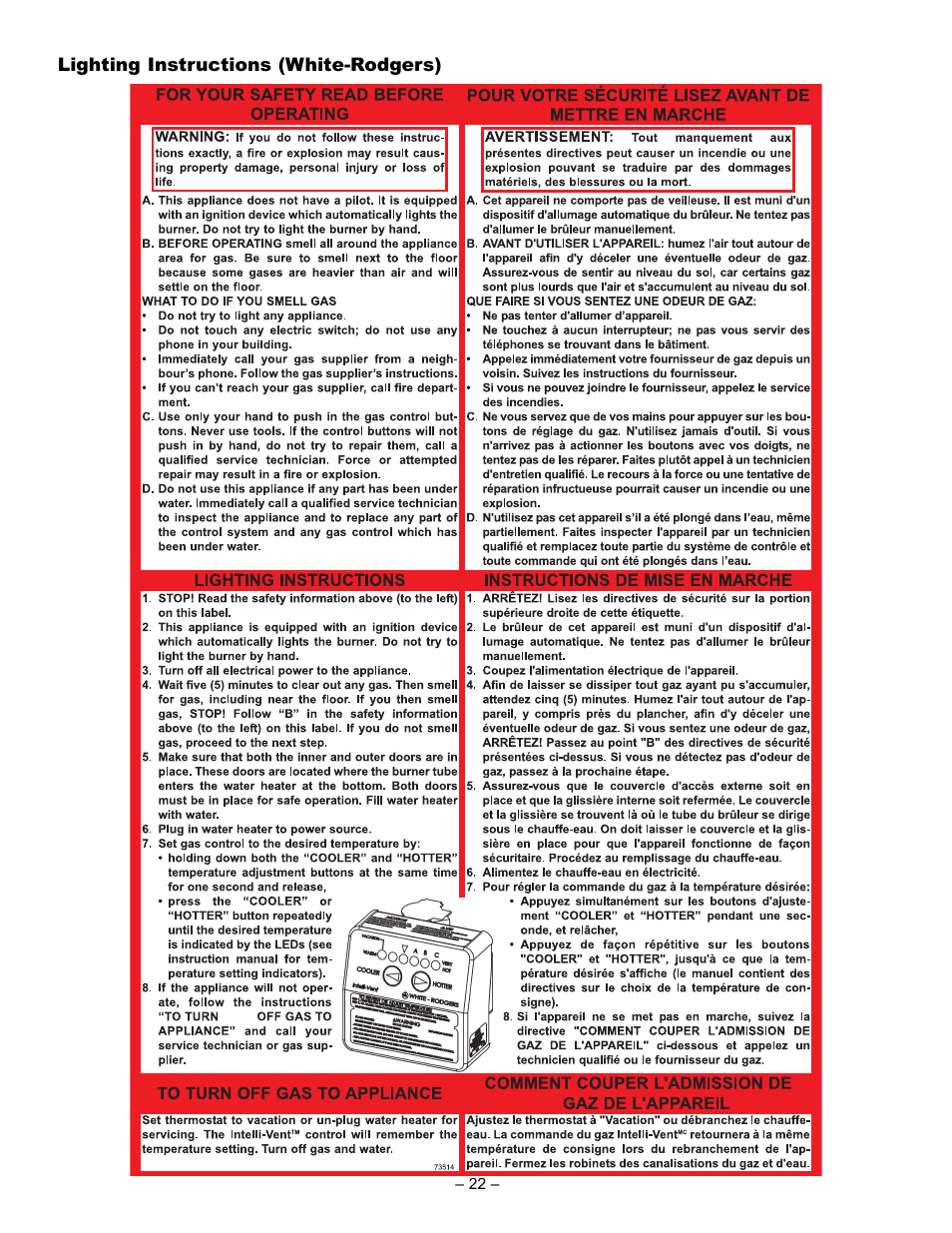 John Wood Power Direct Vent (Non-ENERGY STAR qualified models) User Manual | Page 22 / 34