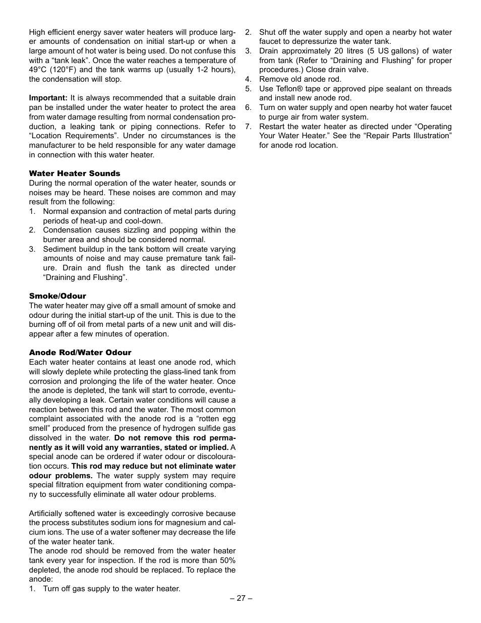 John Wood Power Direct Vent (Non-ENERGY STAR qualified models) User Manual | Page 27 / 34