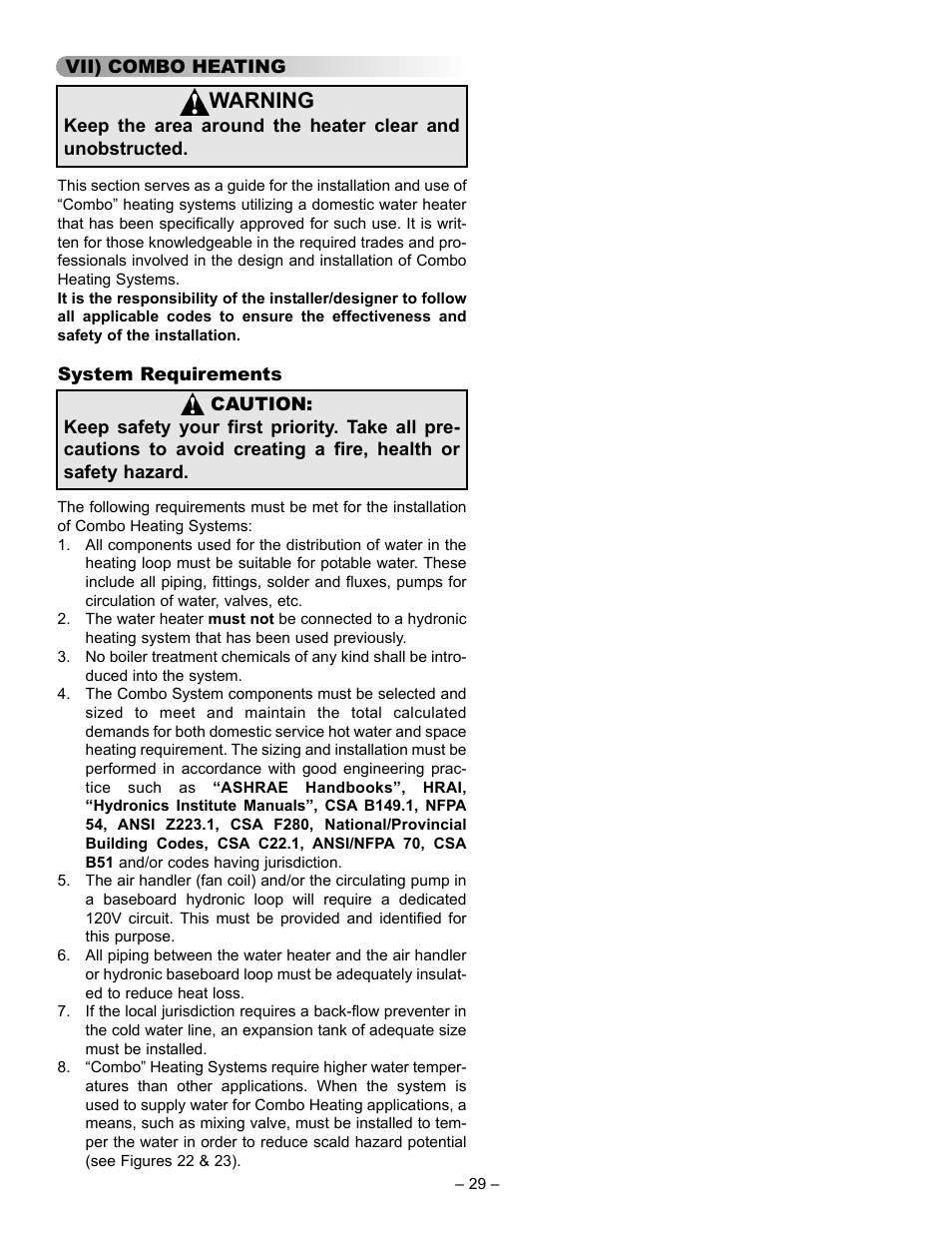 Warning | John Wood Power Direct Vent (Non-ENERGY STAR qualified models) User Manual | Page 29 / 34