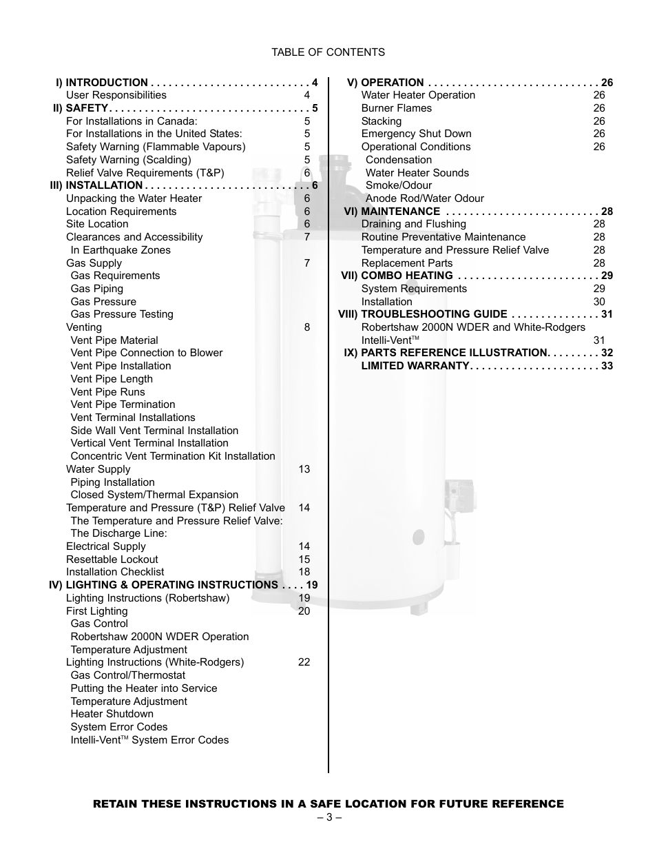 John Wood Power Direct Vent (Non-ENERGY STAR qualified models) User Manual | Page 3 / 34