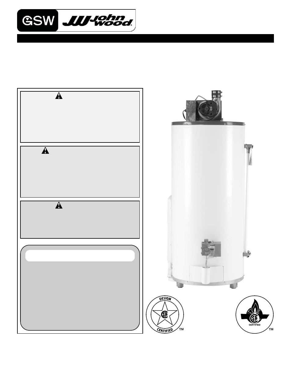 John Wood Power Vent (Non-ENERGY STAR qualified models) User Manual | 38 pages