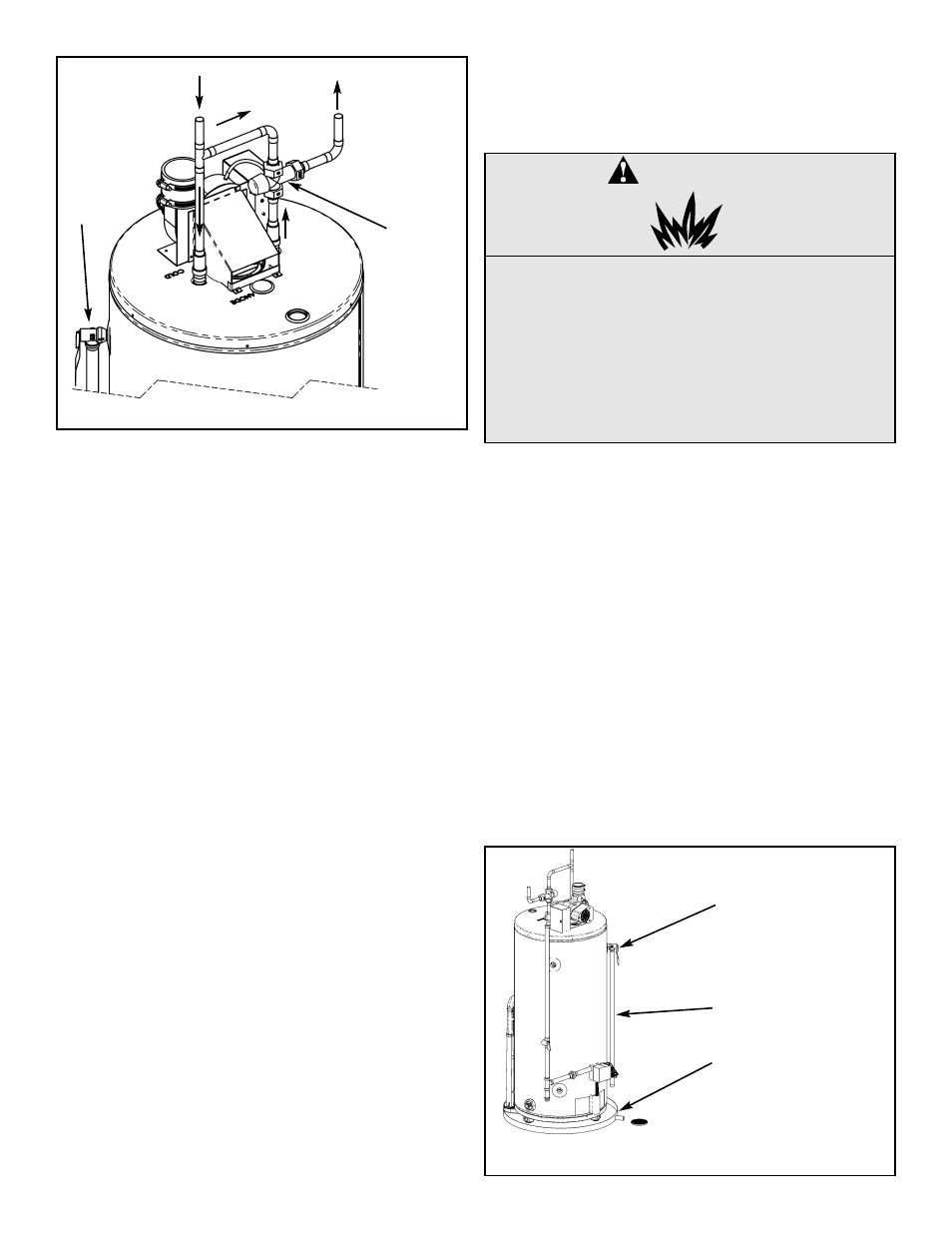 Warning, Temperature and pressure (t&p) relief valve | John Wood Power Vent (Non-ENERGY STAR qualified models) User Manual | Page 16 / 38