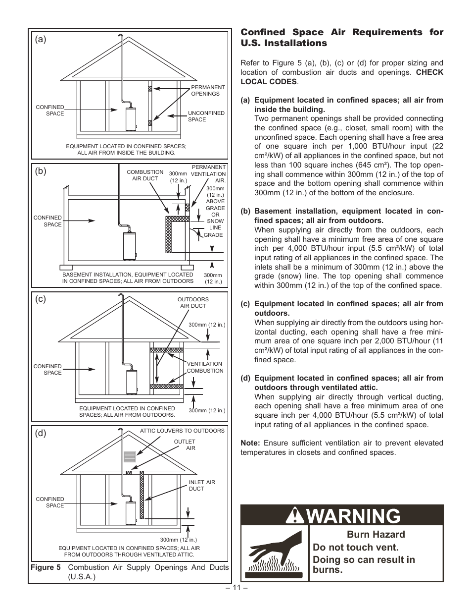 John Wood Superflue Power Vent (75 Gallon) User Manual | Page 11 / 38