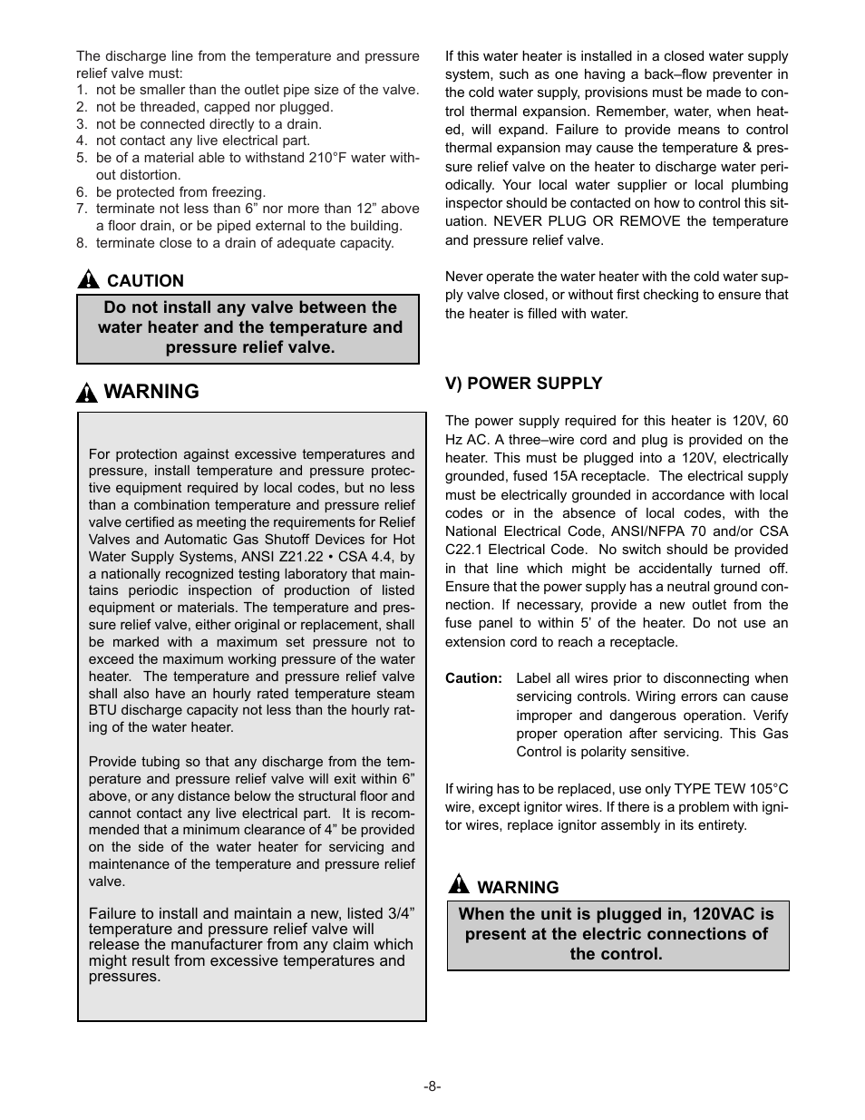 Warning | John Wood Superflue Power Vent (before FVIR technology) User Manual | Page 10 / 21