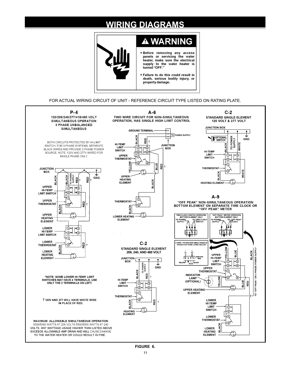 Wiring diagrams | John Wood Electric Water Heaters - NEW User Manual | Page 11 / 28