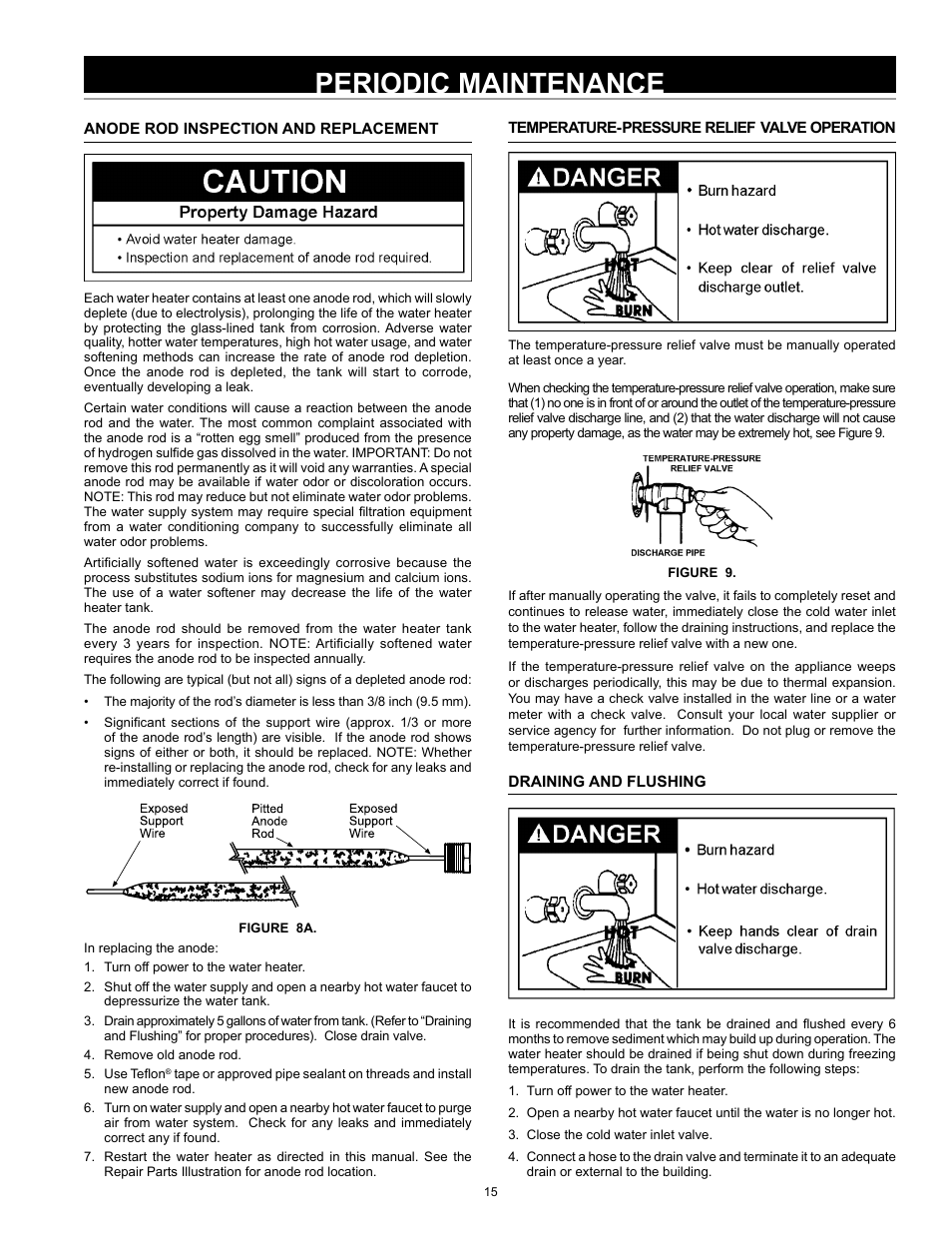 Periodic maintenance | John Wood Electric Water Heaters - NEW User Manual | Page 15 / 28