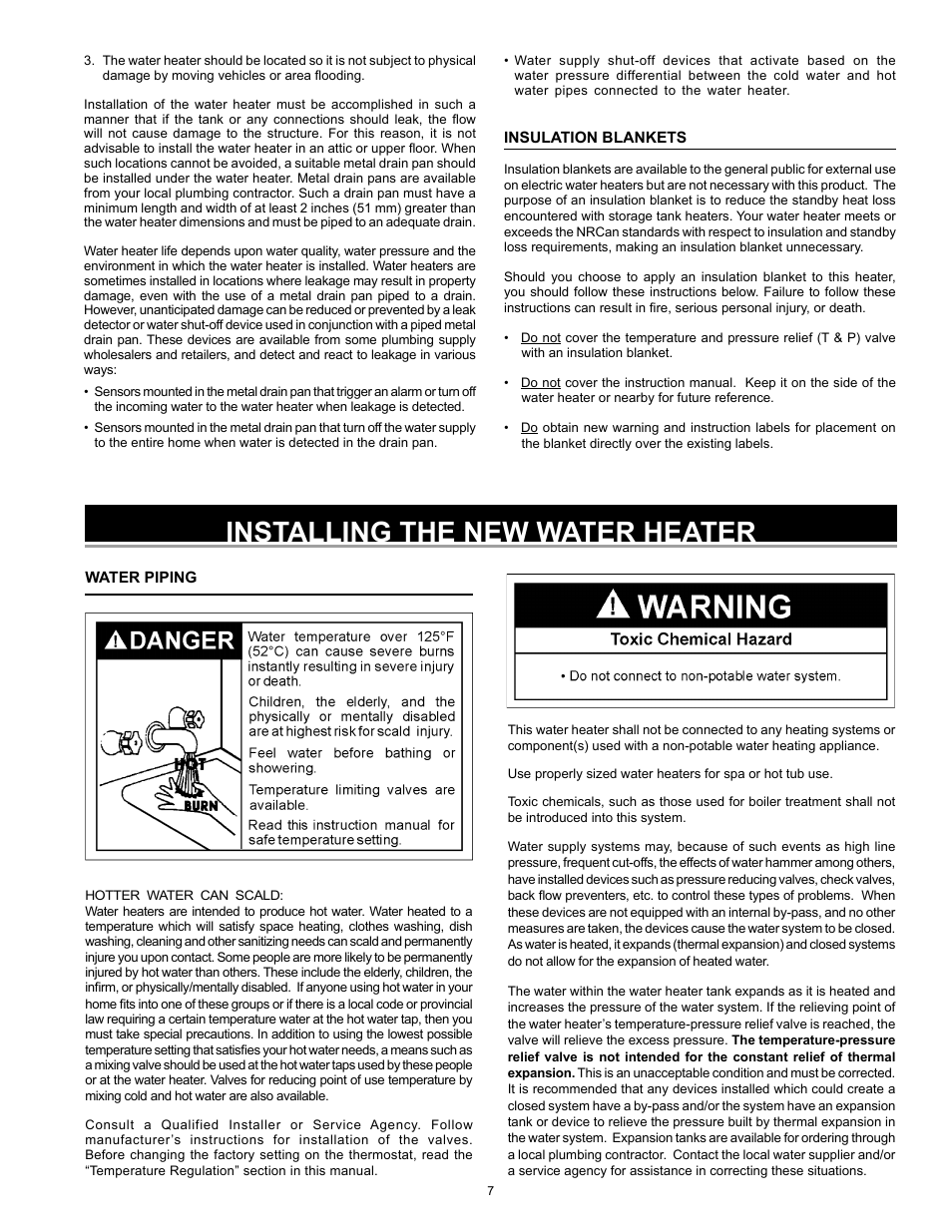 Installing the new water heater | John Wood Electric Water Heaters - NEW User Manual | Page 7 / 28