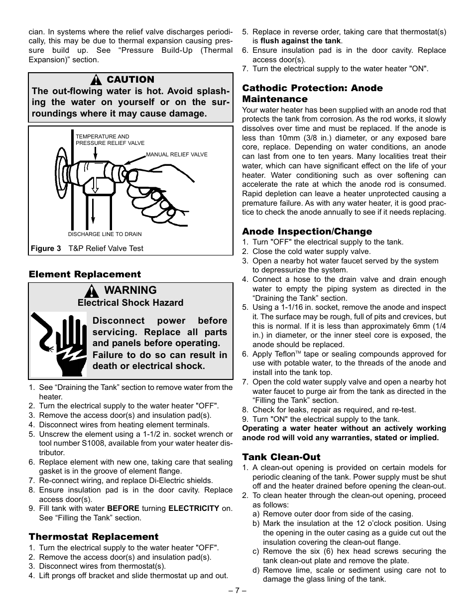 Warning | John Wood Electric Water Heaters User Manual | Page 7 / 12